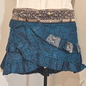 Brand New One of a Kind Recycled Silk Wraparound Sari Skirt
